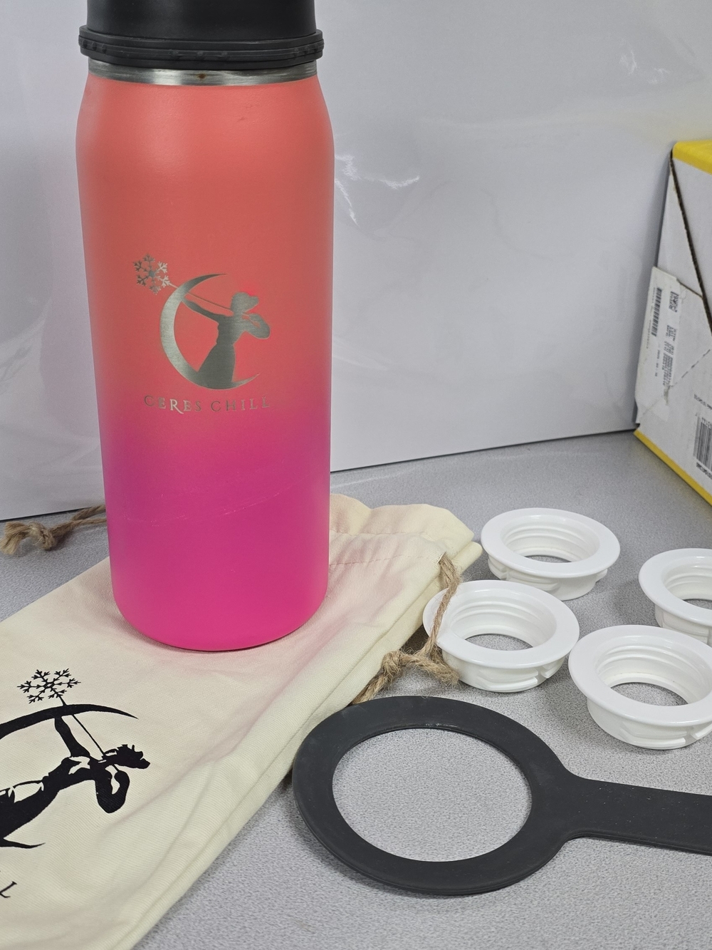 Ceres Chill Ombre Pink Coral Stainless Bottle